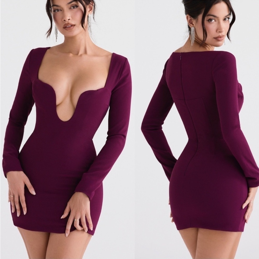 NWT HOUSE OF CB Marcella plunge corset mini dress SIZE S